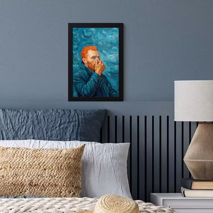 Portret - Klassiek - Blauw fotolijst zwart zonder passe partout klein -sfeer3