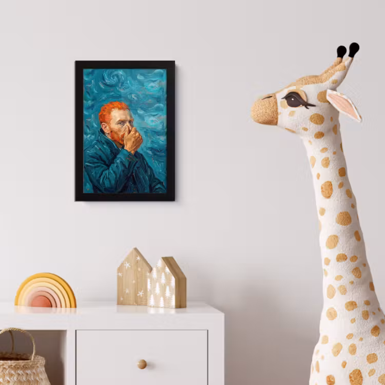 Portret - Klassiek - Blauw fotolijst zwart zonder passe partout klein -usfeer4_kinderkamer
