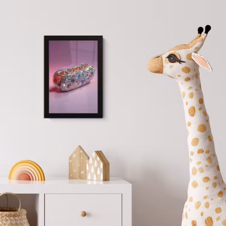 Hotdog - Steentjes - Glitters - Paars fotolijst zwart zonder passe partout klein -usfeer4_kinderkamer