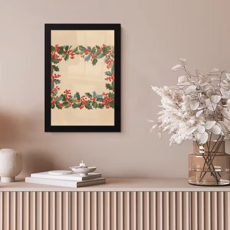 Hulstrand - Bessen - Beige fotolijst zwart zonder passe partout klein -sfeer5