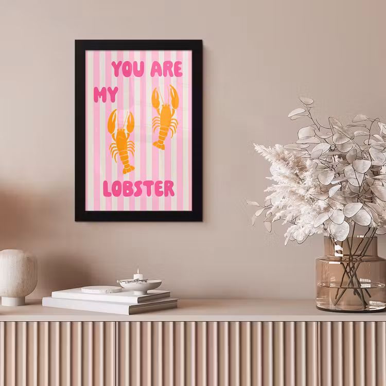 Lobster - Love - Valentijn fotolijst zwart zonder passe partout klein -sfeer5
