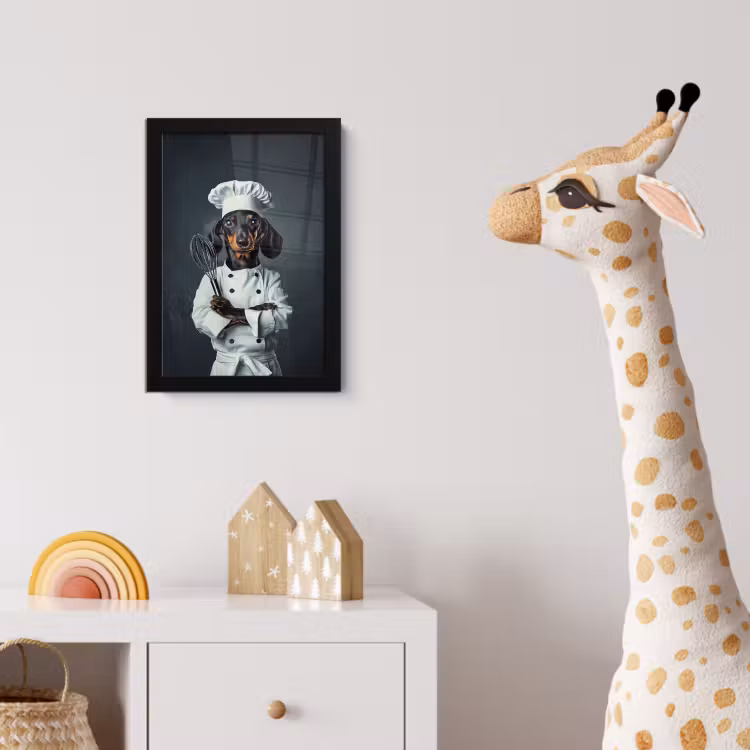 Hond - Garde - Kok fotolijst zwart zonder passe partout klein -usfeer4_kinderkamer