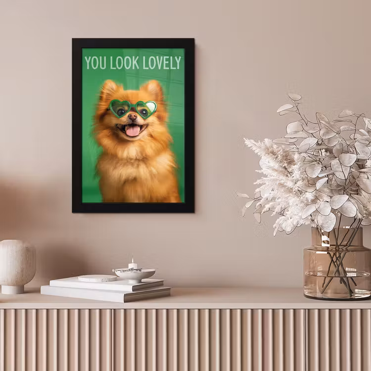 Hond - Zonnebril - Valentijn - Love fotolijst zwart zonder passe partout klein -sfeer5