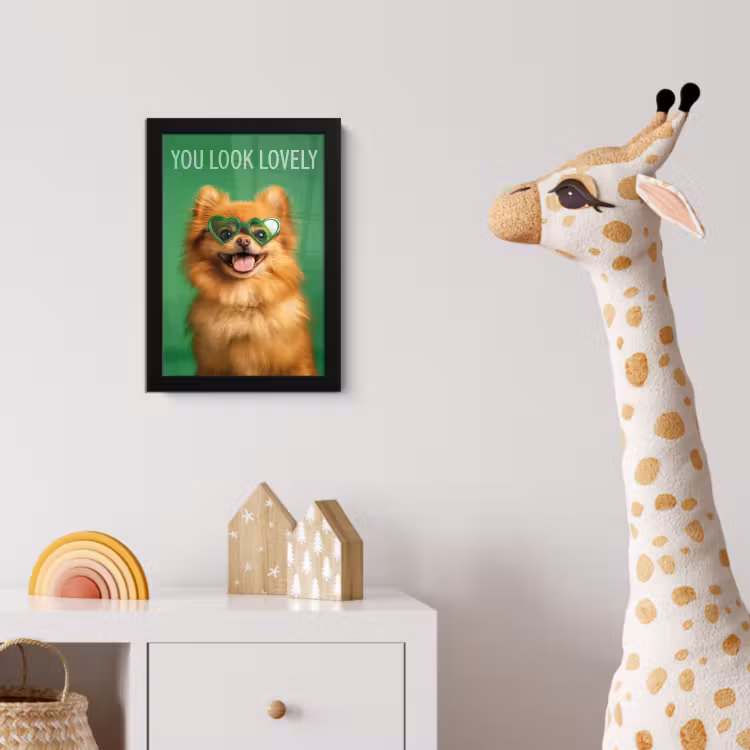 Hond - Zonnebril - Valentijn - Love fotolijst zwart zonder passe partout klein -usfeer4_kinderkamer