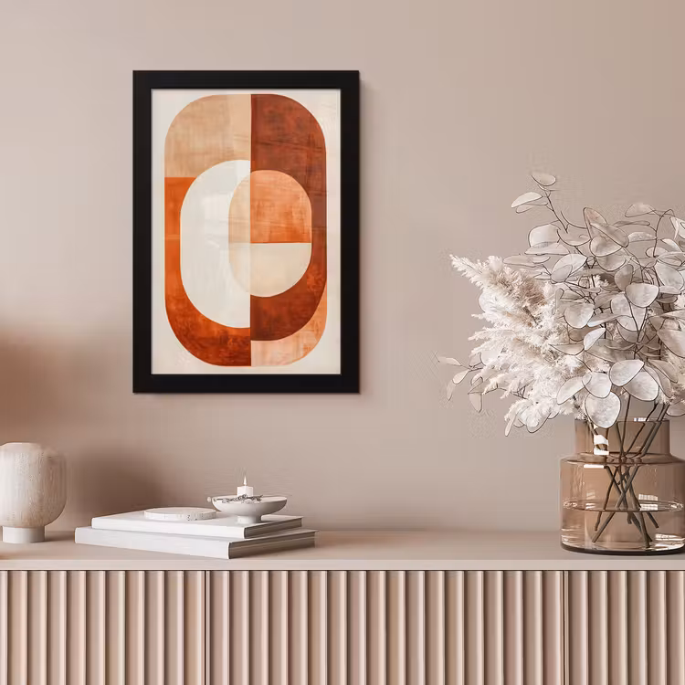 Illustratie - Abstract - Vormen - Rood fotolijst zwart zonder passe partout klein -sfeer5