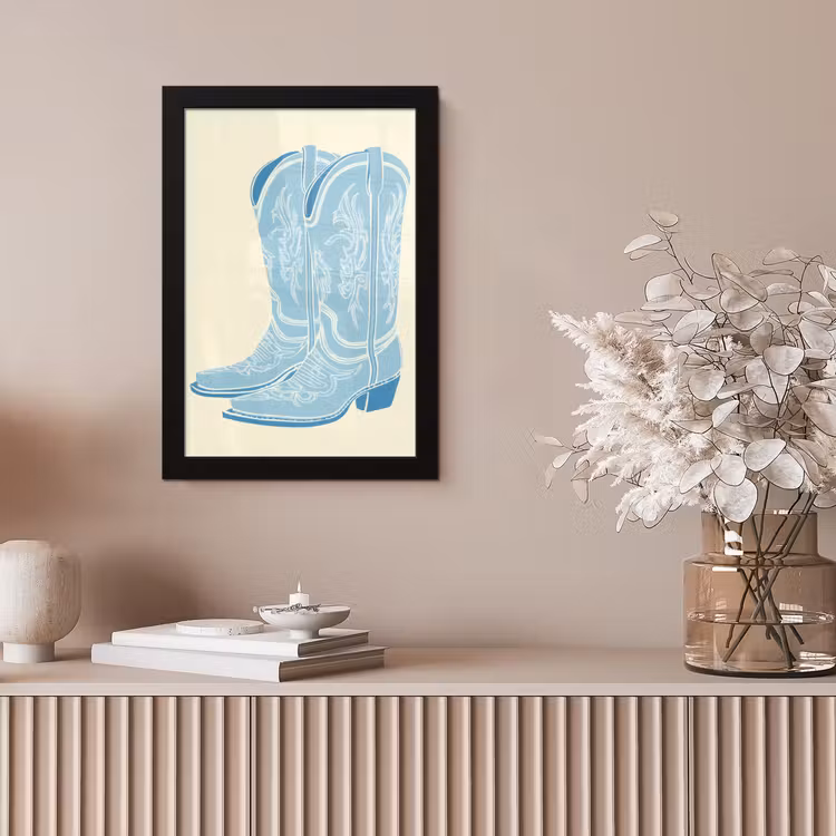 Illustratie - Cowboylaarzen - Patroon fotolijst zwart zonder passe partout klein -sfeer5