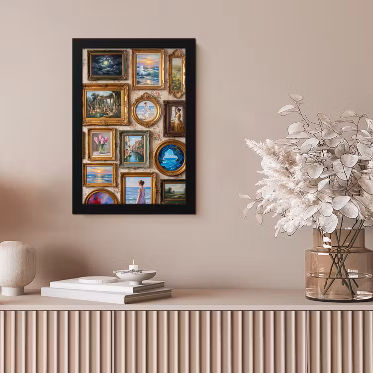 Interieur - Kunst - Collectie - Klassiek - Goud fotolijst zwart zonder passe partout klein -sfeer5