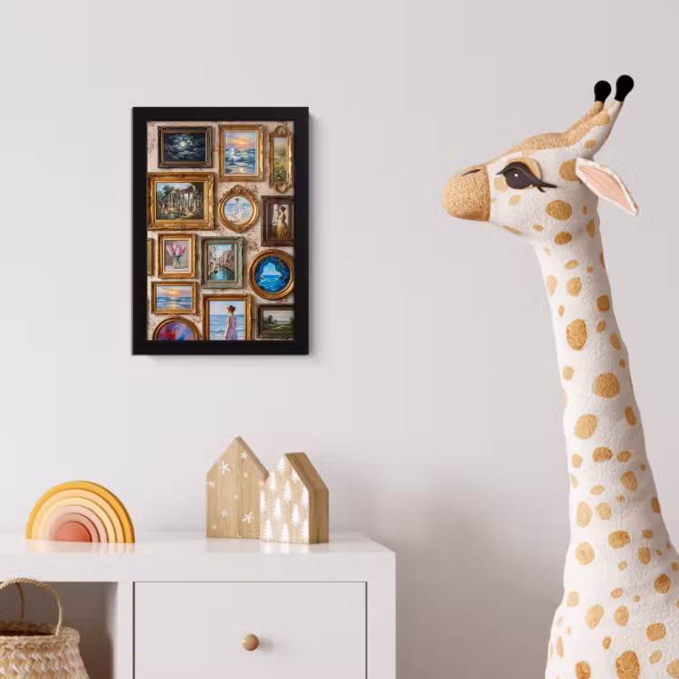 Interieur - Kunst - Collectie - Klassiek - Goud fotolijst zwart zonder passe partout klein -usfeer4_kinderkamer