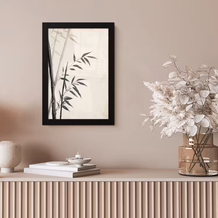 Japandi - Bamboe - Beige fotolijst zwart zonder passe partout klein -sfeer5
