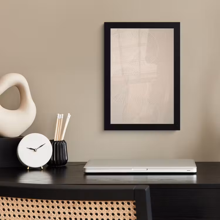 Japandi - Beige - Modern fotolijst zwart zonder passe partout klein -sfeer1