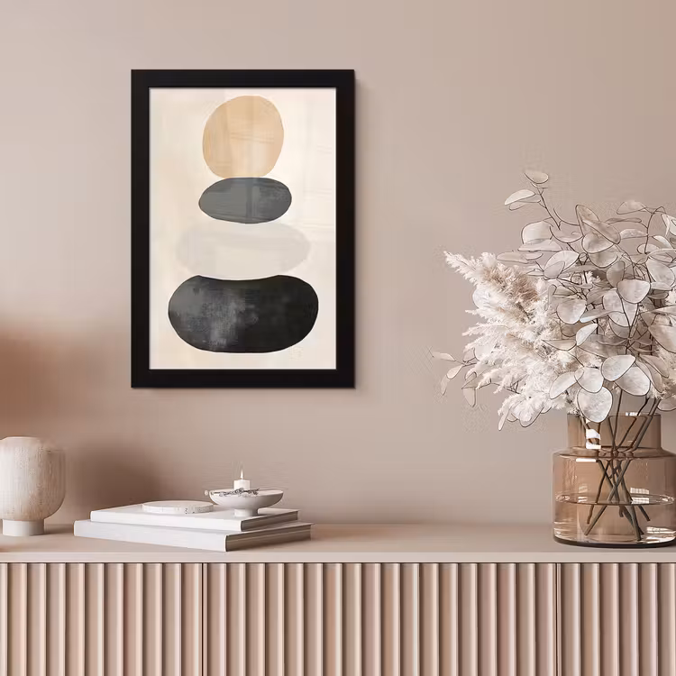 Japandi - Wabi sabi - Beige fotolijst zwart zonder passe partout klein -sfeer5