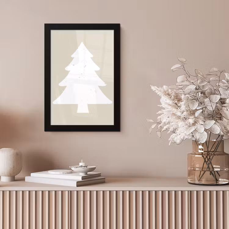 Japandi - Kerstboom - Beige - Kerstversiering fotolijst zwart zonder passe partout klein -sfeer5