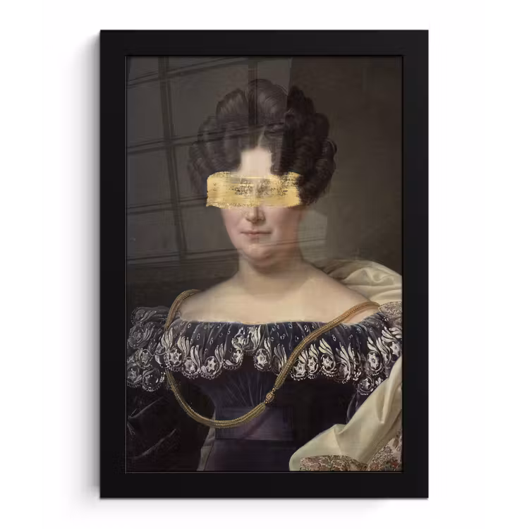 Johanna Henriette Engelen - Dubois Drahonet - Goud fotolijst zwart zonder passe partout klein -3d