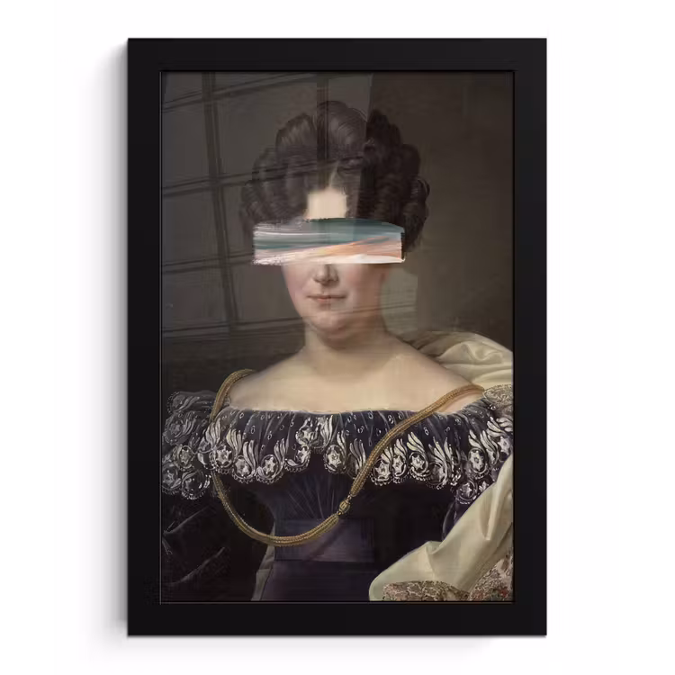 Johanna Henriette Engelen - Dubois Drahonet - Pastel fotolijst zwart zonder passe partout klein -3d