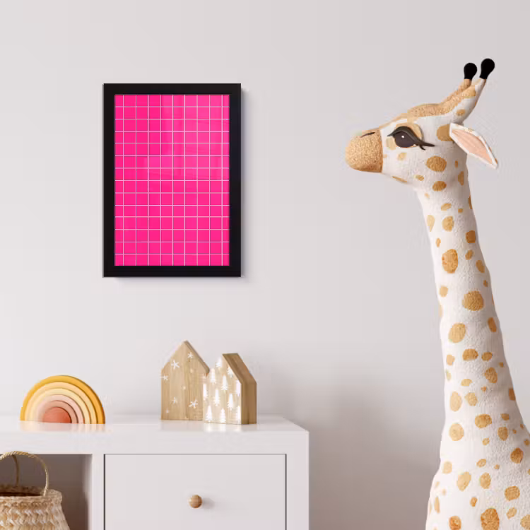 Tegels - Vierkant - Fuchsia fotolijst zwart zonder passe partout klein 224 -usfeer4_kinderkamer
