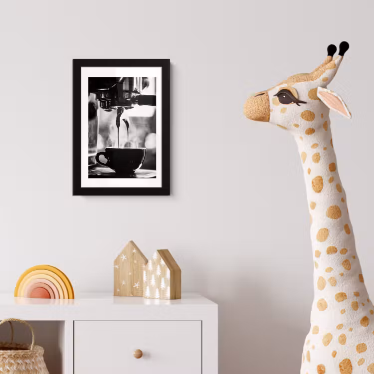 Coffee - Espresso - Koffiemachine - Kop fotolijst zwart zonder passe partout klein -usfeer4_kinderkamer