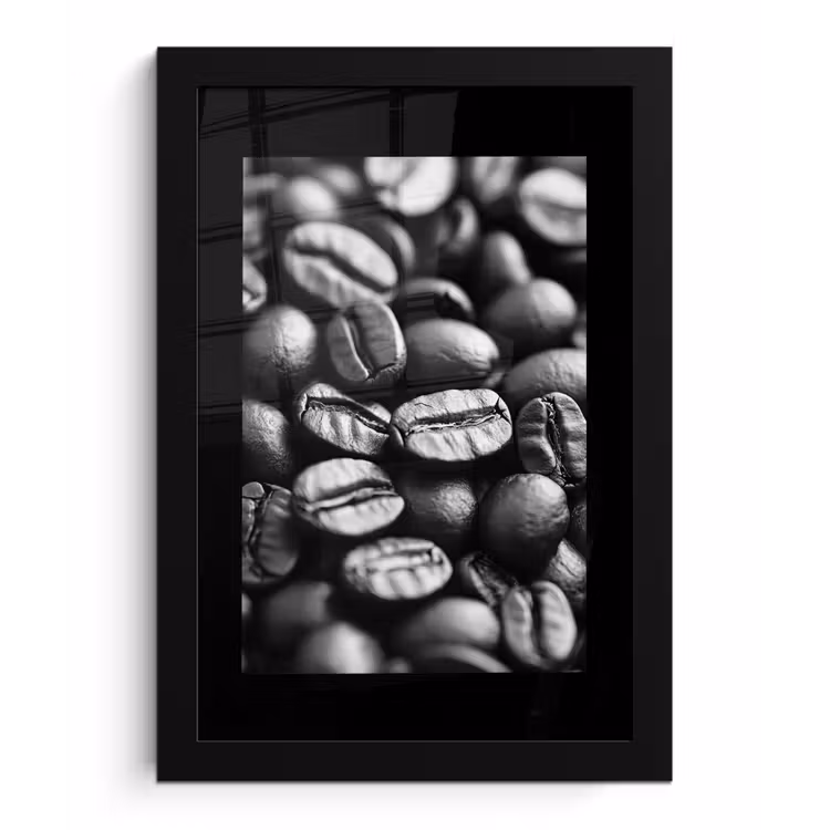 Koffiebonen - Zwart - Vintage fotolijst zwart zonder passe partout klein -3d