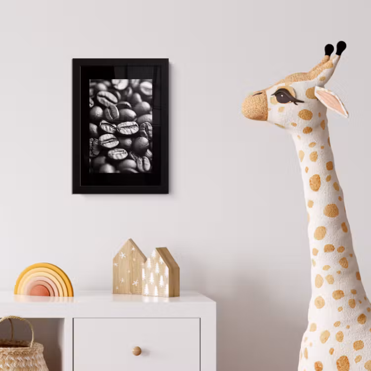 Koffiebonen - Zwart - Vintage fotolijst zwart zonder passe partout klein -usfeer4_kinderkamer
