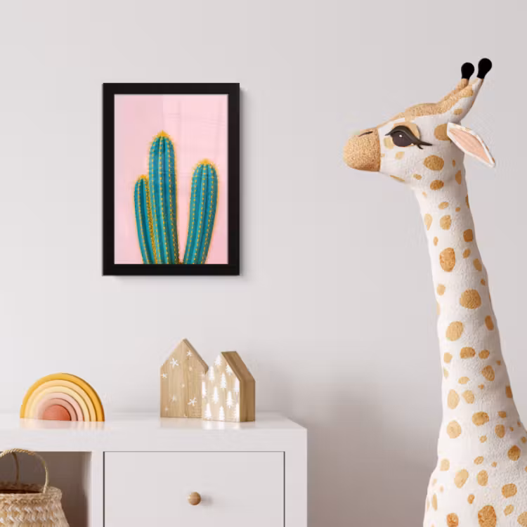Cactussen - Modern - Pastel fotolijst zwart zonder passe partout klein -usfeer4_kinderkamer