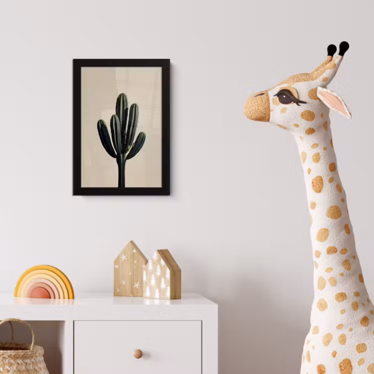 Cactus - Subtiel - Groen fotolijst zwart zonder passe partout klein -usfeer4_kinderkamer
