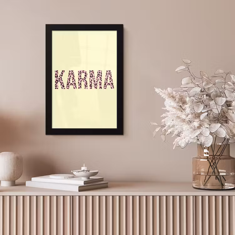 Karma - Luipaardprint - Geel fotolijst zwart zonder passe partout klein -sfeer5