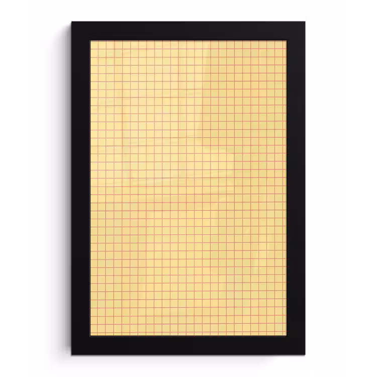 Ruitjes - Grid - Minimalistisch - Geel - Roze fotolijst zwart zonder passe partout klein 224 -3d