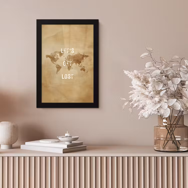 Kaart - Vintage - Quote fotolijst zwart zonder passe partout klein -sfeer5