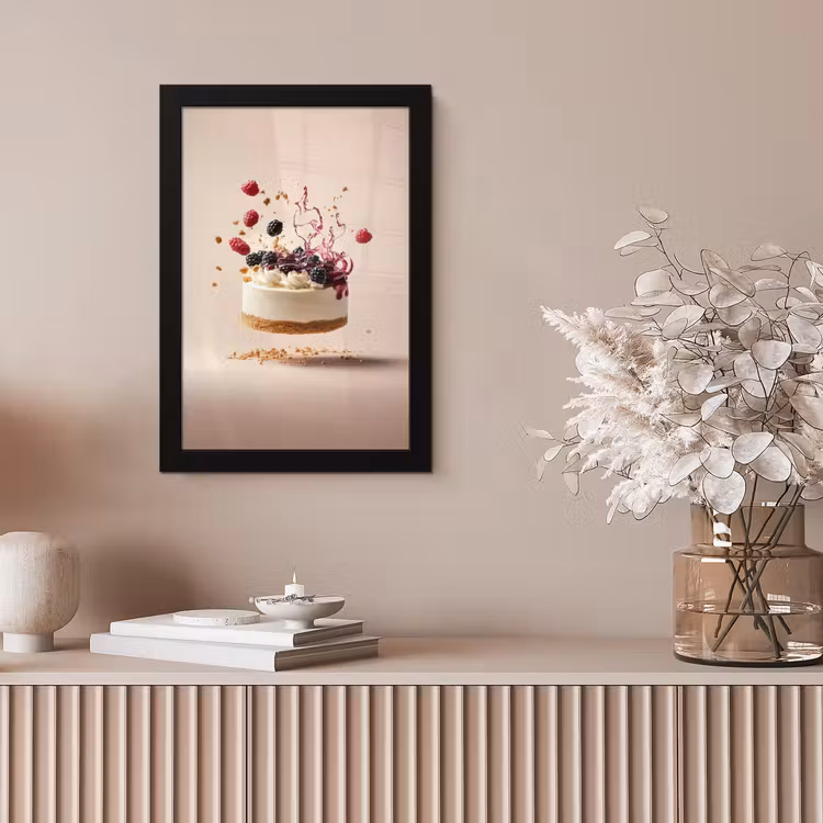 Cheesecake - Eten - Roze - Taart fotolijst zwart zonder passe partout klein -sfeer5
