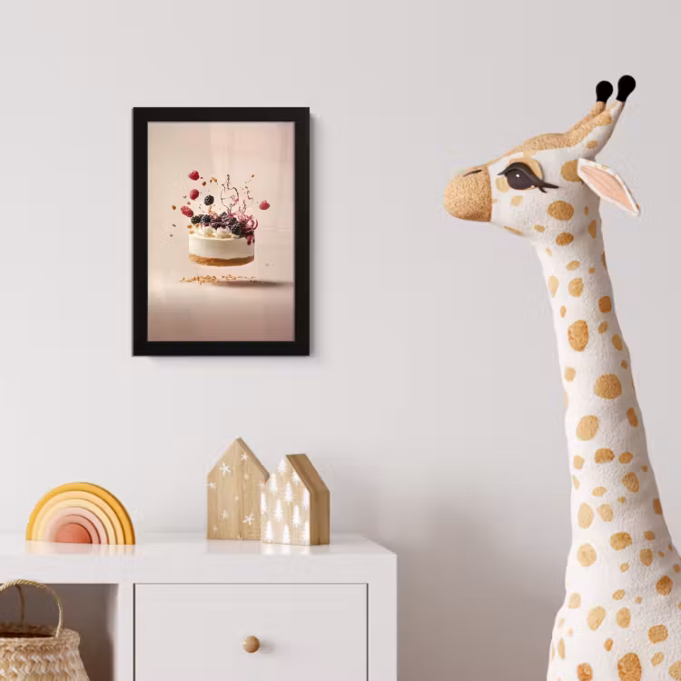 Cheesecake - Eten - Roze - Taart fotolijst zwart zonder passe partout klein -usfeer4_kinderkamer