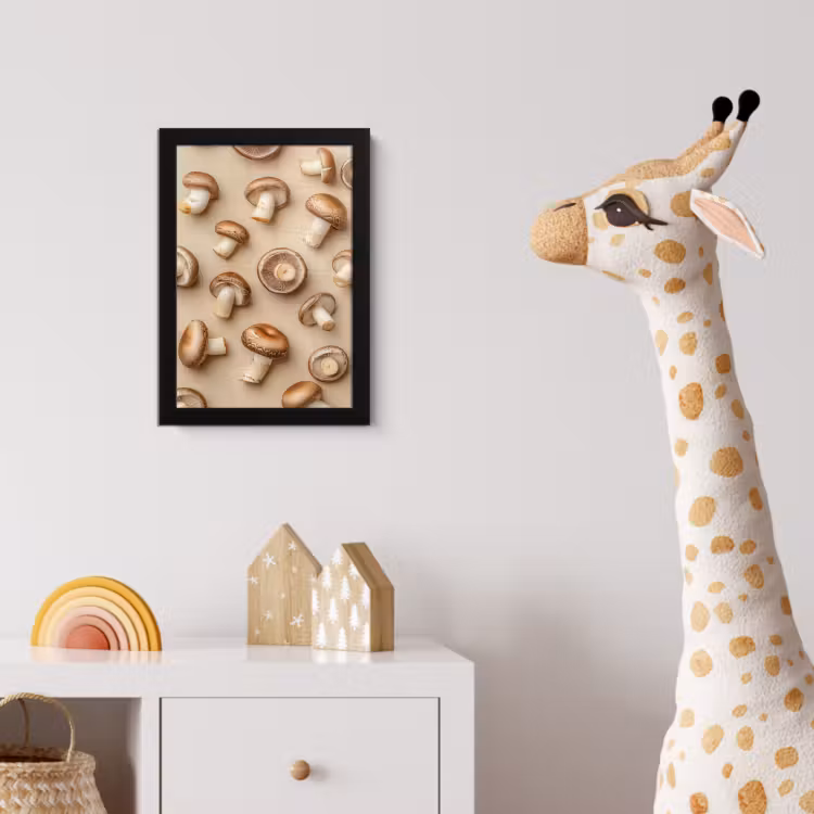 Kastanje Champignons - Beige fotolijst zwart zonder passe partout klein -usfeer4_kinderkamer