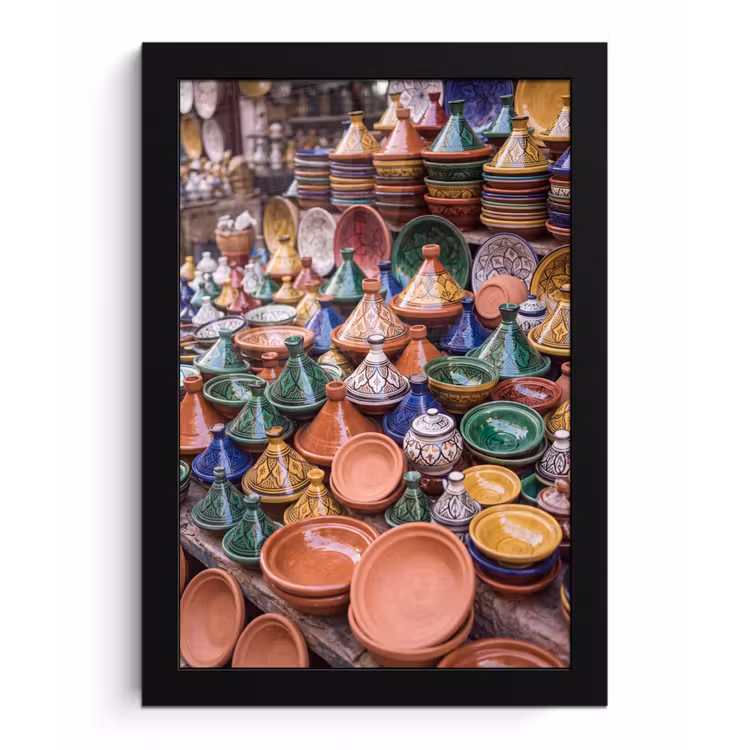 Bilder mit Rahmen - Keramik – Bunt – Muster - Aardewerk - Kleurrijk - Patroon fotolijst zwart zonder passe partout klein