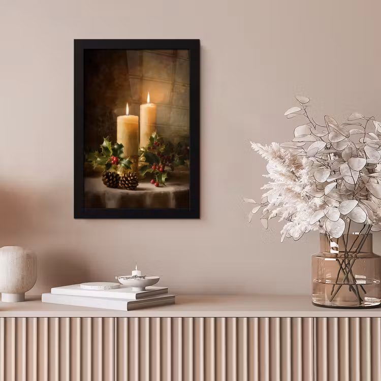 Kaarslicht - Kerst - Veelkleurig fotolijst zwart zonder passe partout klein -sfeer5