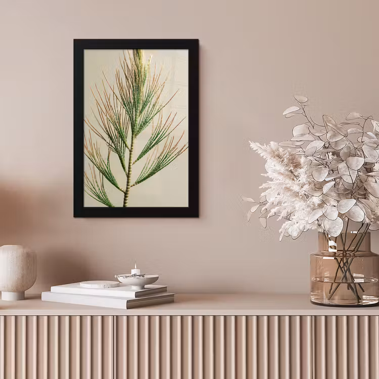 Dennentak - Naaldvormige bladeren - Lichtgroen fotolijst zwart zonder passe partout klein -sfeer5