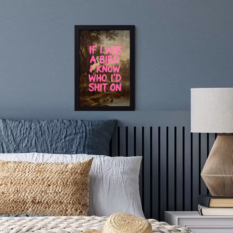 Klassiek - Humor - Roze fotolijst zwart zonder passe partout klein -sfeer3