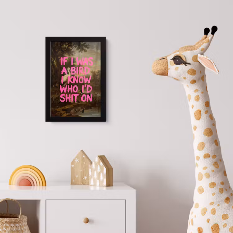 Klassiek - Humor - Roze fotolijst zwart zonder passe partout klein -usfeer4_kinderkamer