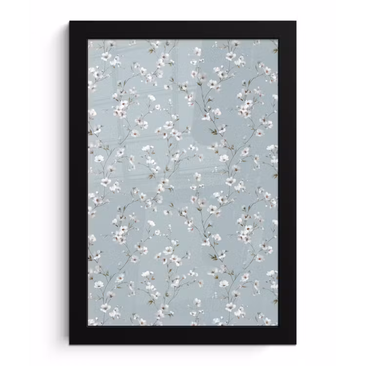 Klassiek - Bloemen - Blauw fotolijst zwart zonder passe partout klein 224 -3d
