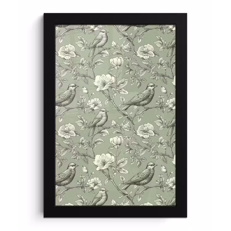 Klassiek - Botanisch - Groen fotolijst zwart zonder passe partout klein 224 -3d