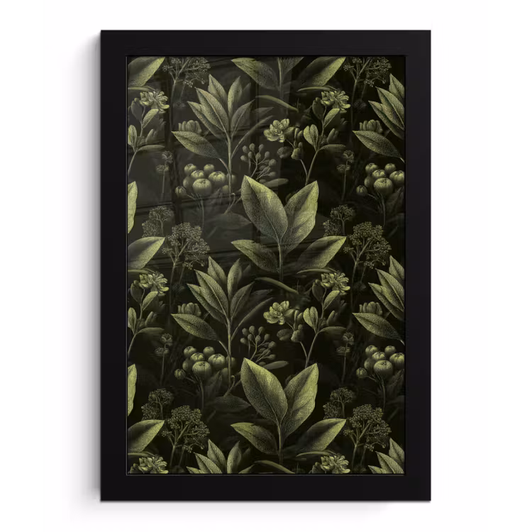 Klassiek - Donker - Botanisch - Planten fotolijst zwart zonder passe partout klein 224 -3d