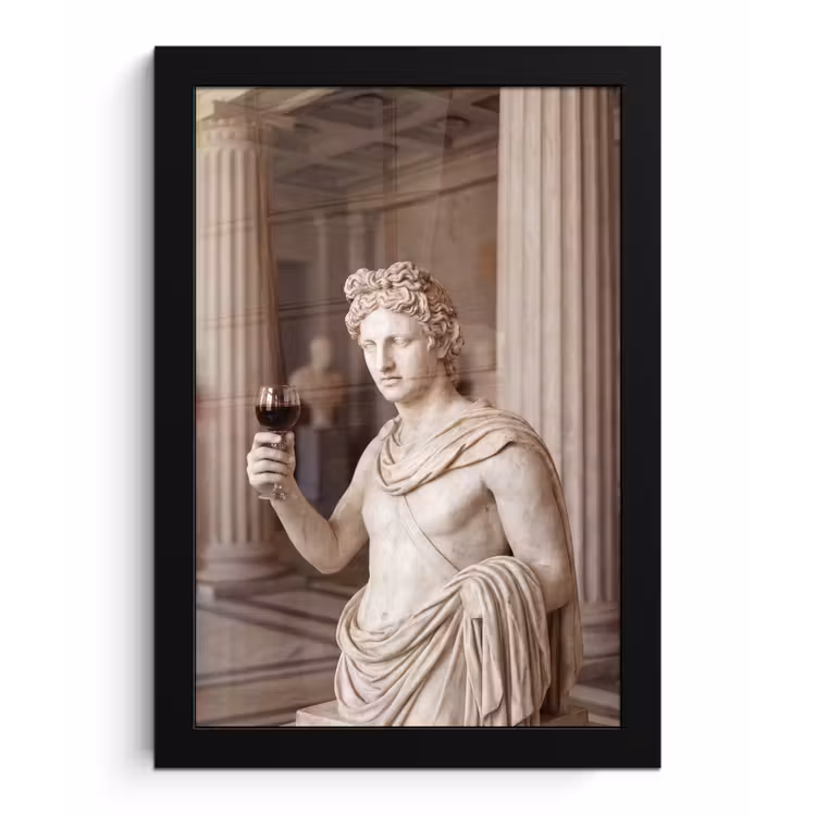 Klassiek - Marmer - Wijn fotolijst zwart zonder passe partout klein -3d
