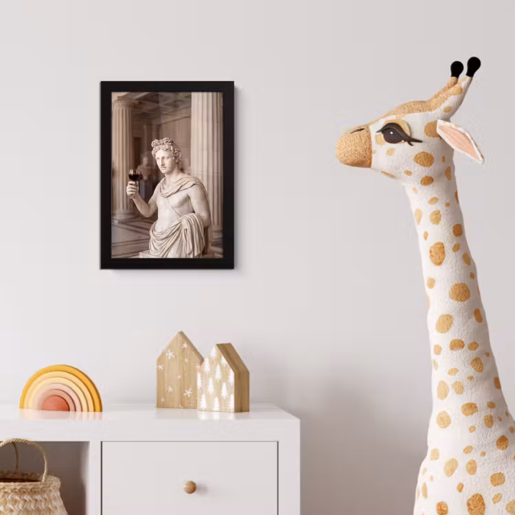 Klassiek - Marmer - Wijn fotolijst zwart zonder passe partout klein -usfeer4_kinderkamer
