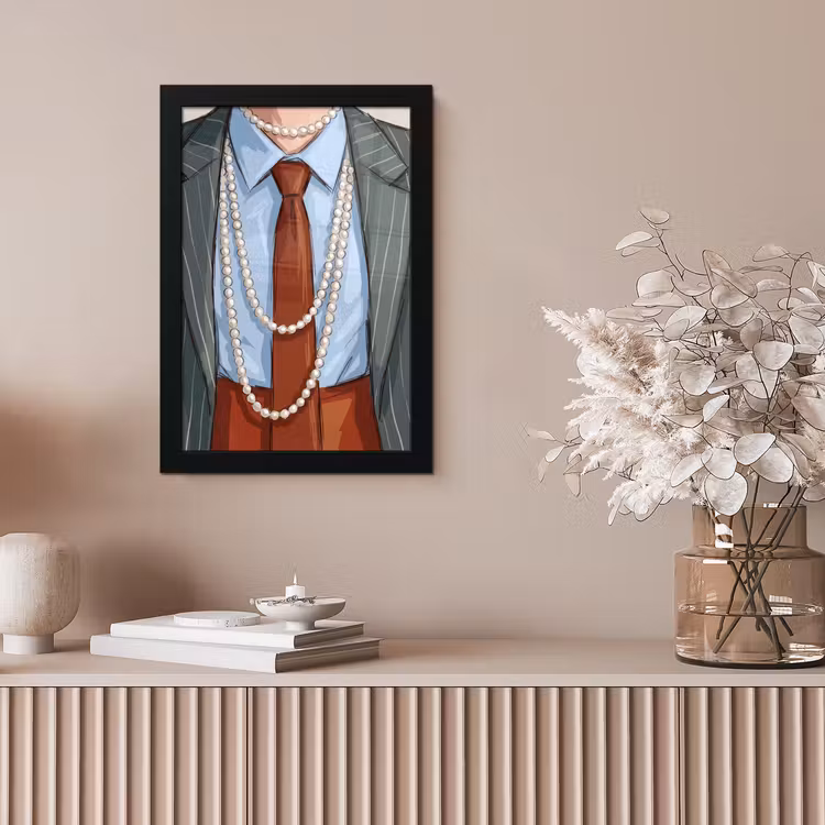 Kleding - Strik - Parels - Klassiek - Mode fotolijst zwart zonder passe partout klein -sfeer5