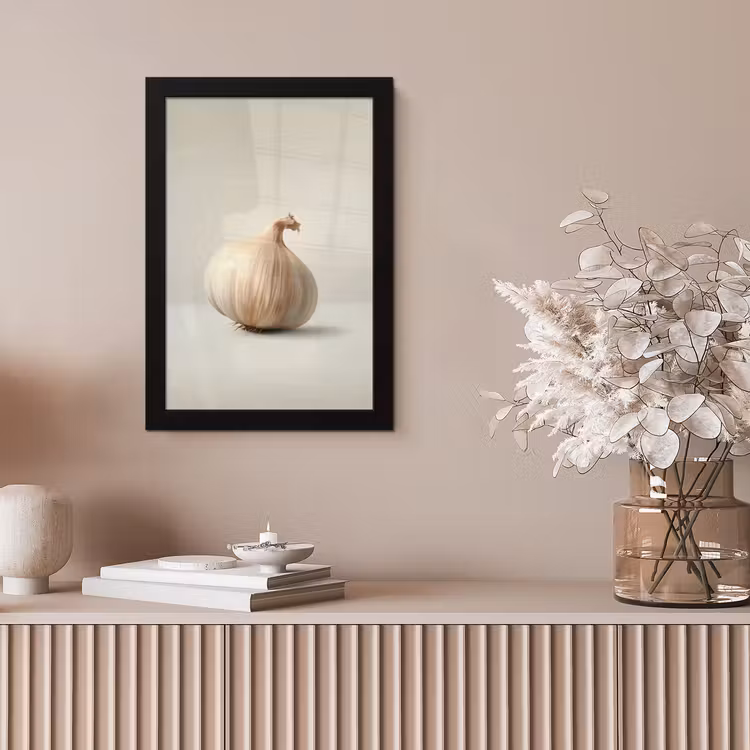 Knoflook - Natuurlijk - Beige fotolijst zwart zonder passe partout klein -sfeer5