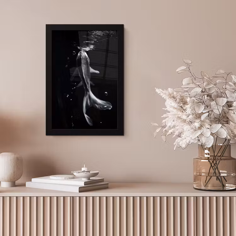 Koi - Vissen - Water - Zwart fotolijst zwart zonder passe partout klein -sfeer5