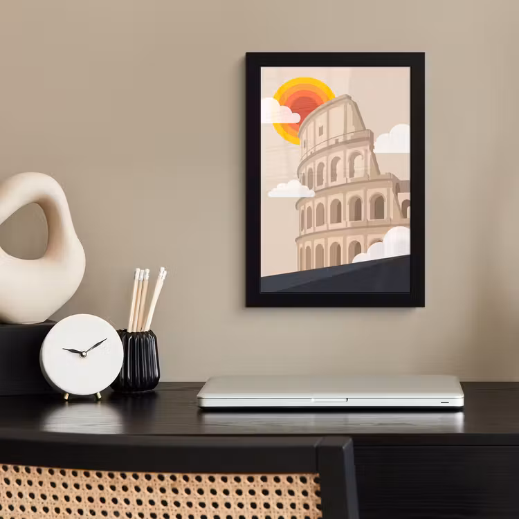 Colosseum - Zonsopgang - Rome - Architectuur - Beige fotolijst zwart zonder passe partout klein -sfeer1