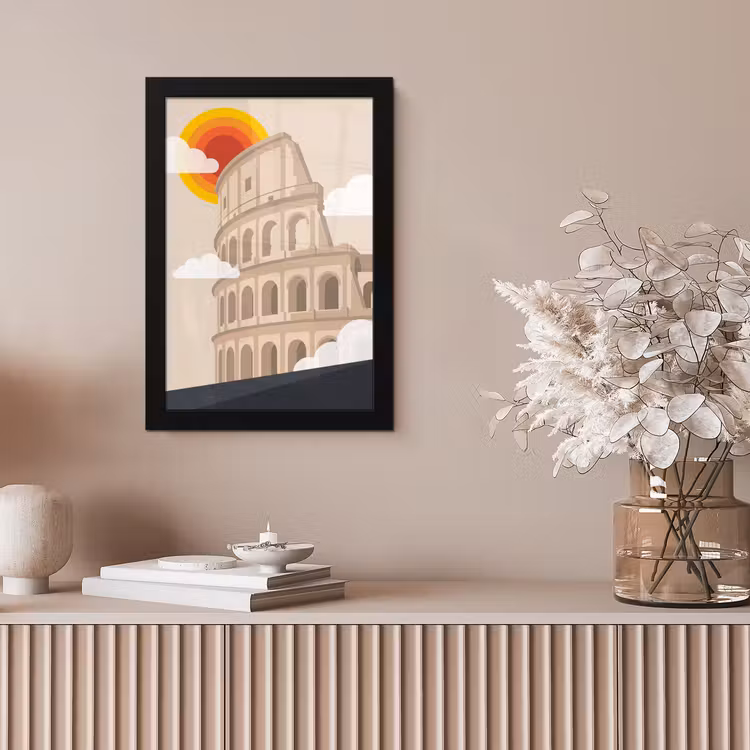 Colosseum - Zonsopgang - Rome - Architectuur - Beige fotolijst zwart zonder passe partout klein -sfeer5