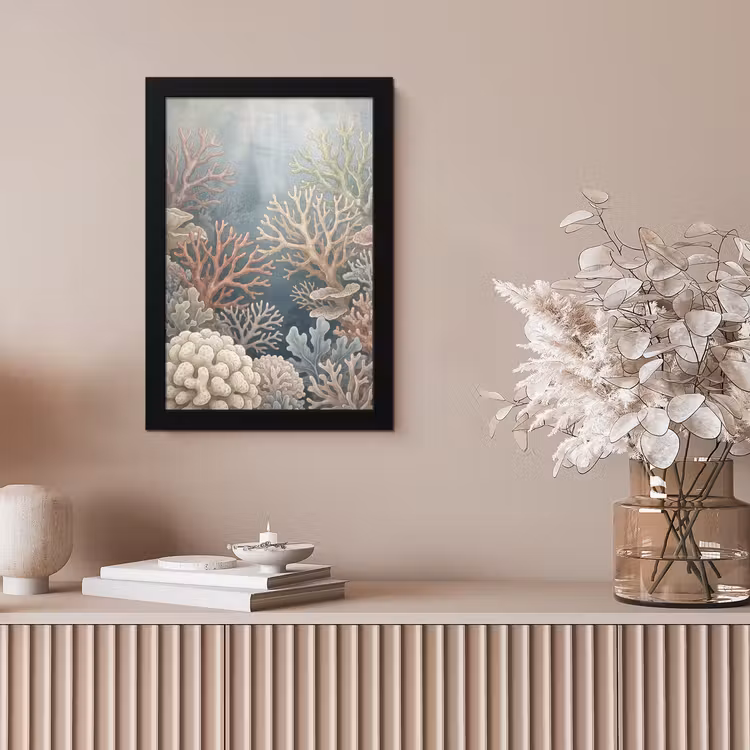 Koraal - Zeeleven - Onderwater - Illustratie - Natuur fotolijst zwart zonder passe partout klein -sfeer5