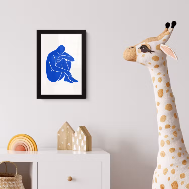 Lichaam - Abstract - Blauw fotolijst zwart zonder passe partout klein -usfeer4_kinderkamer