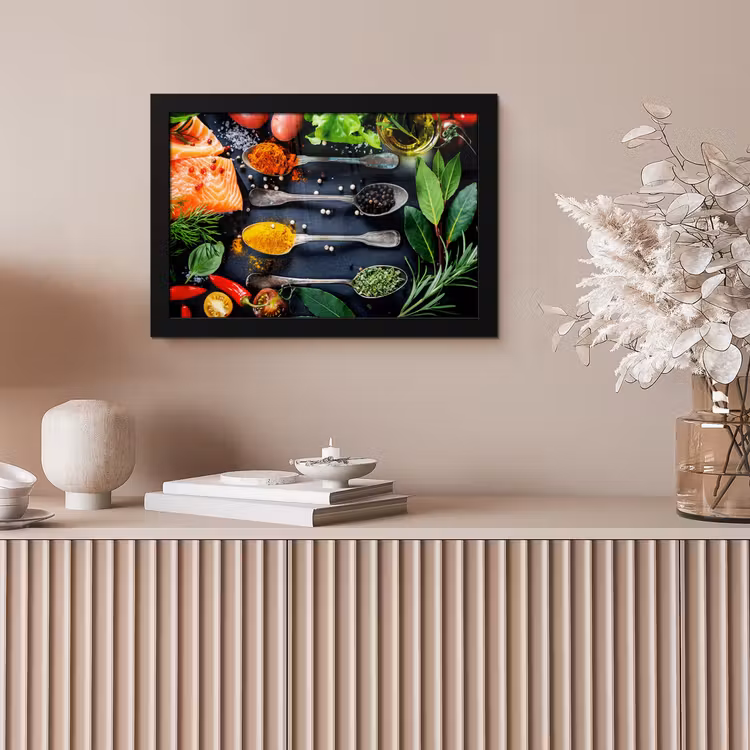 Kruiden - Lepels - Keuken - Specerijen fotolijst zwart zonder passe partout klein -sfeer5