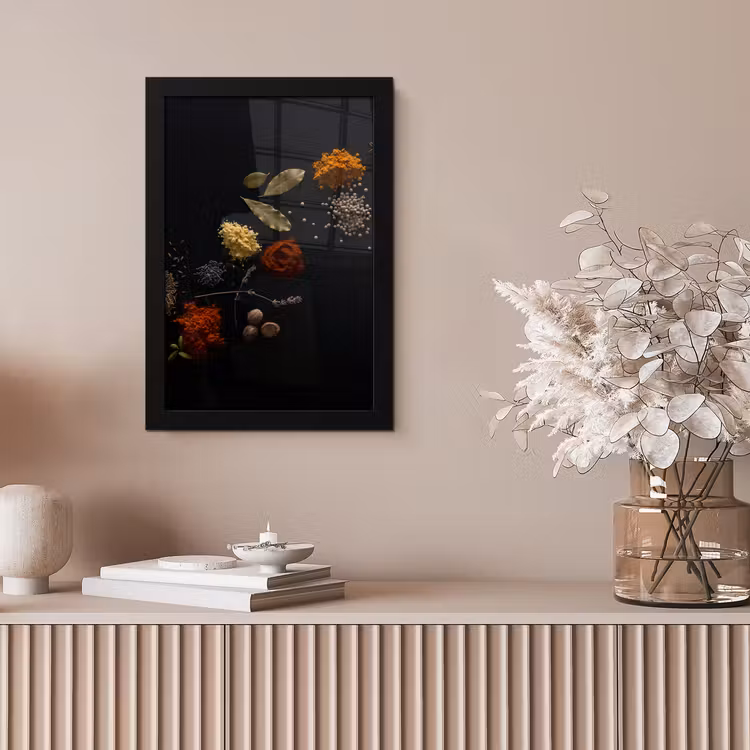 Kruiden - Zwart - Specerijen - Keuken - Koken fotolijst zwart zonder passe partout klein -sfeer5