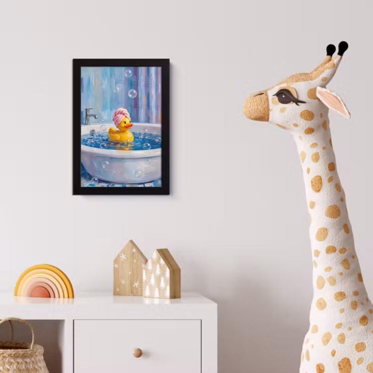 Creatief - Badeend - Kleurrijk fotolijst zwart zonder passe partout klein -usfeer4_kinderkamer